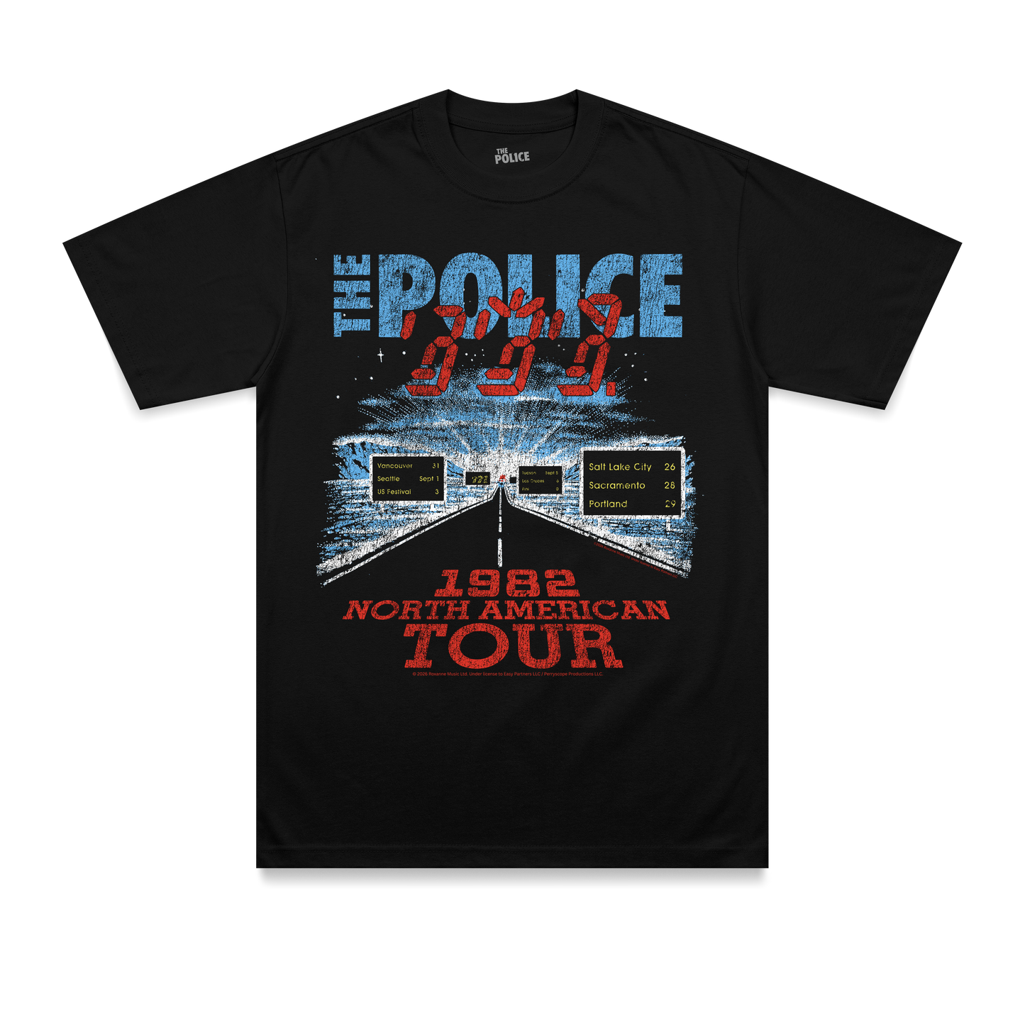 The Police 1982 North American Tour Logo T Shirt
